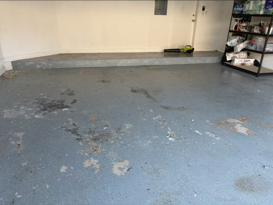 Garage floor before epoxy installation