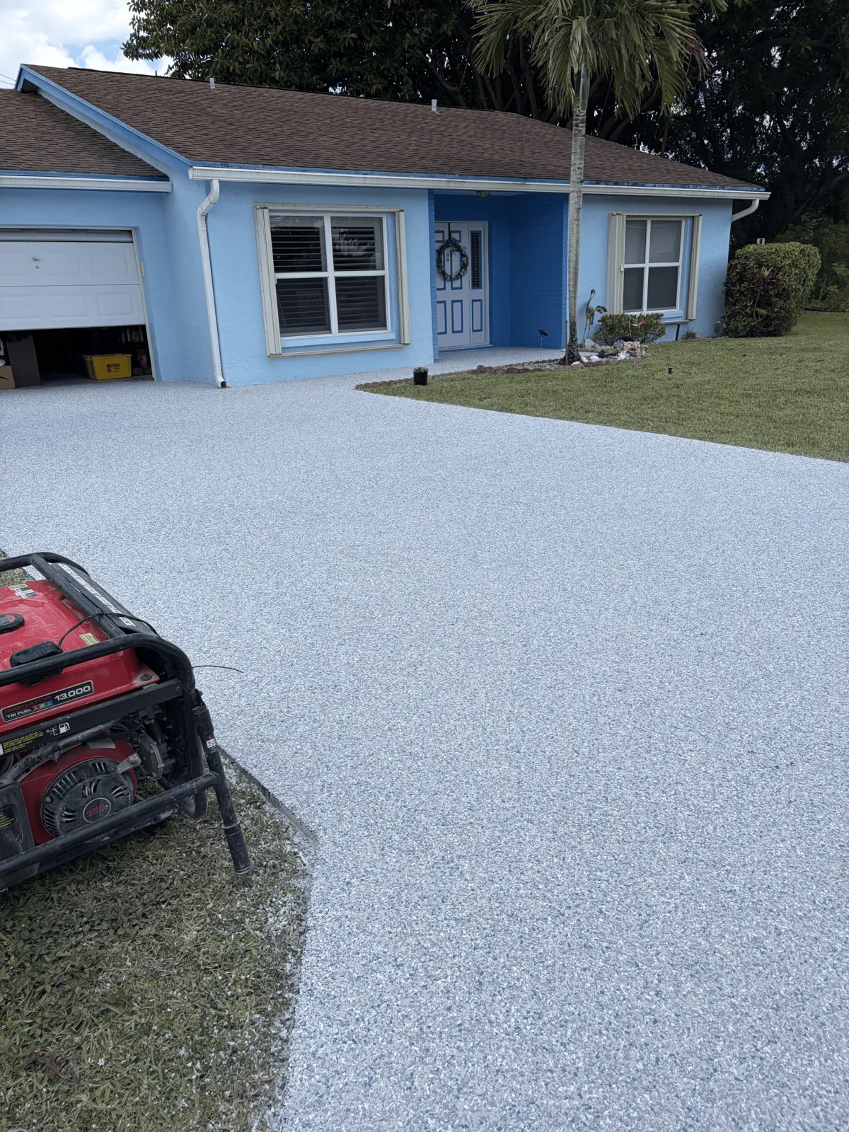 Driveway glacier stone flake epoxy system