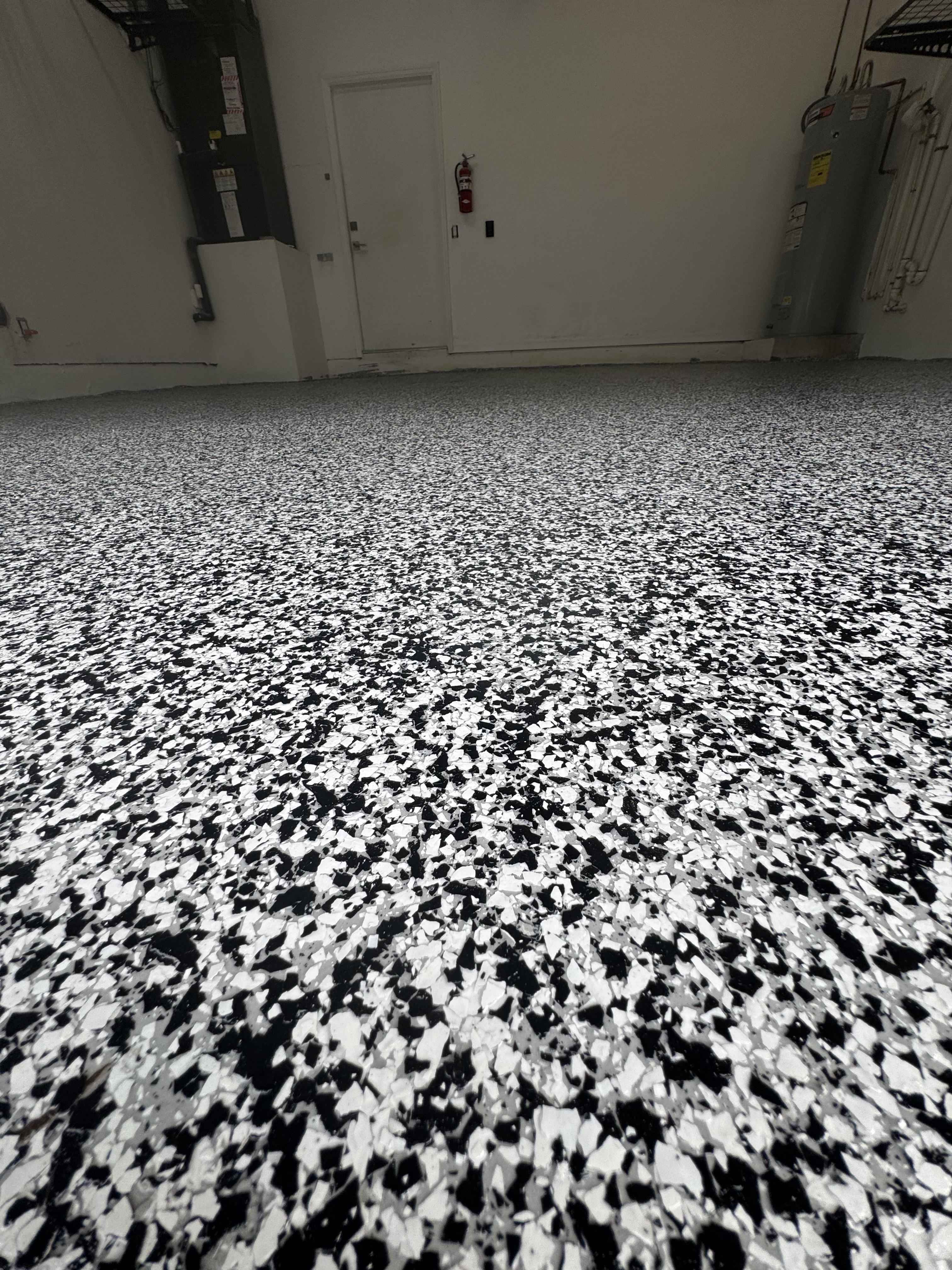 Finished flake epoxy garage floor